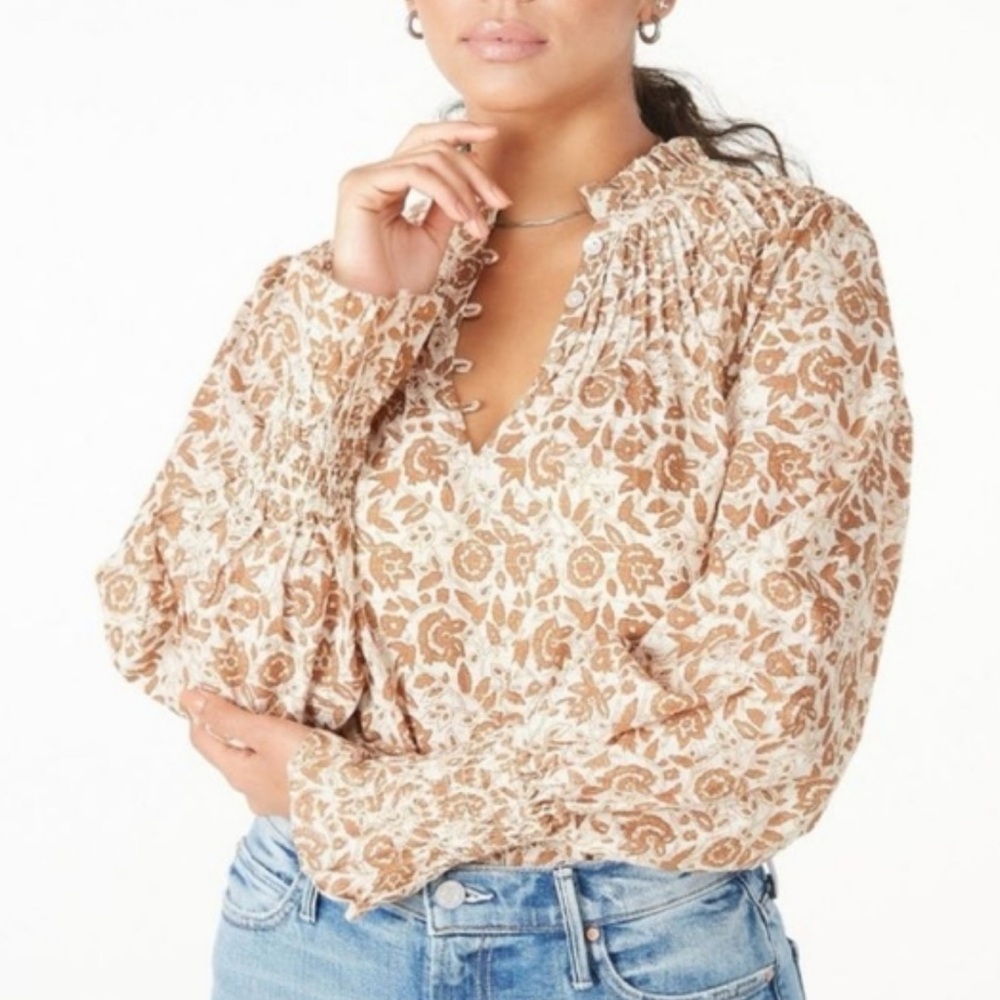 Cleobella Reza Blouse in Tamil Block